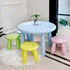 Blue round table-4 round stool color