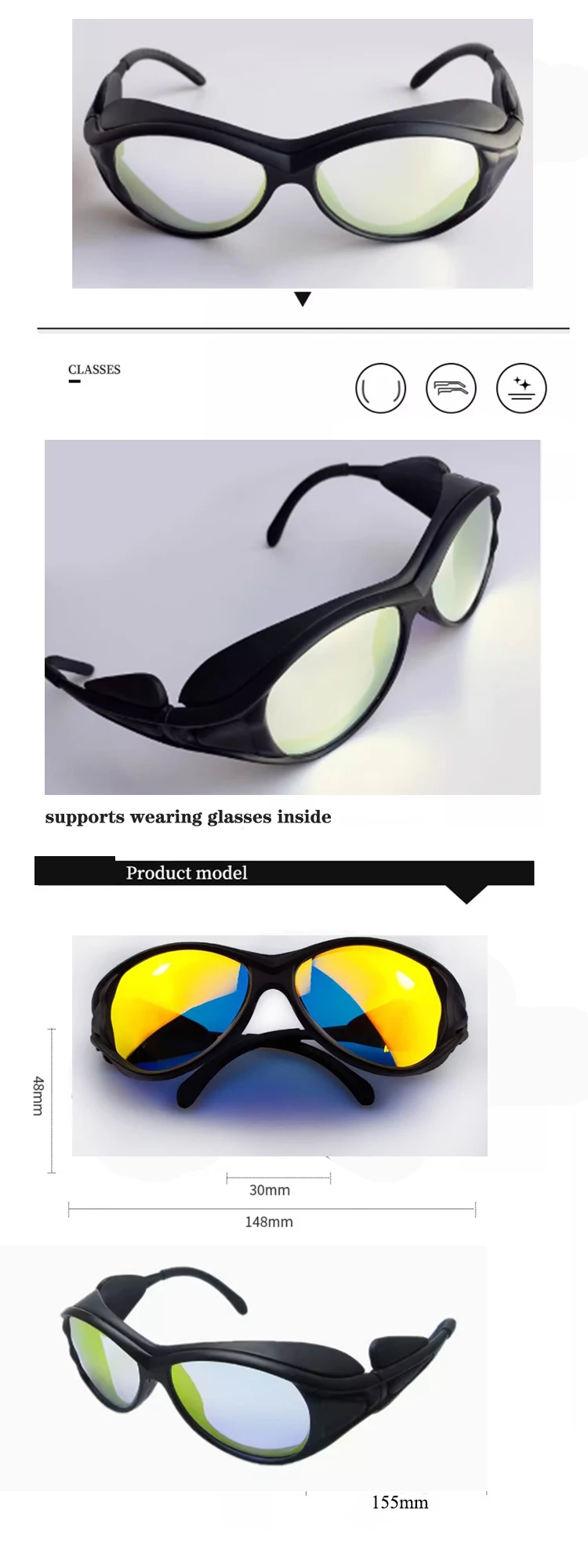 laser eye protection goggles 10600nm safety goggles protective goggle for CO2 laser 9000-11000nm