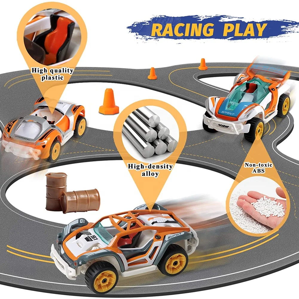 New Design Kids Educational Pull Back Car Diecast Alloy Vehicles Disassembly Toy Model Car with Body Shell Interchangeable