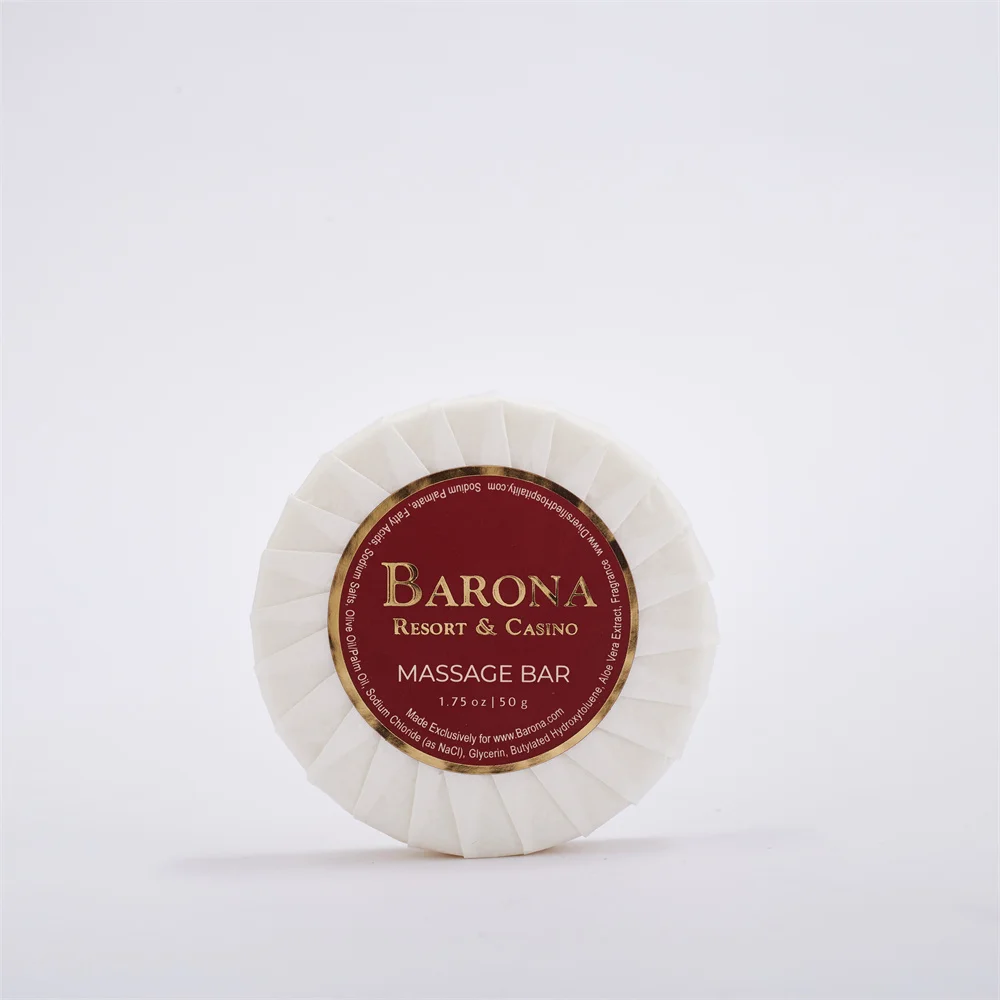 Luxury Customized Logo Printing Fragrance Disposable Hotel Amenities White Mini Pleated Round Soap