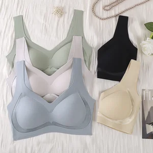 Comfortable, Breathable, Seamless Underwear with Beautiful Back, Female Fixed Cup, Anti-sagging and Gathered Vest Bra Female