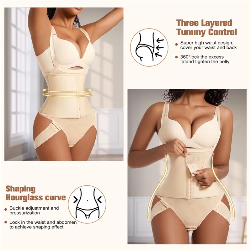 Women Tummy Control Panties Shaper Shoulder Strap Trainer Butt Lift Pull Body Corset Shaping Underwear Waist Trainer Shapewear supplier