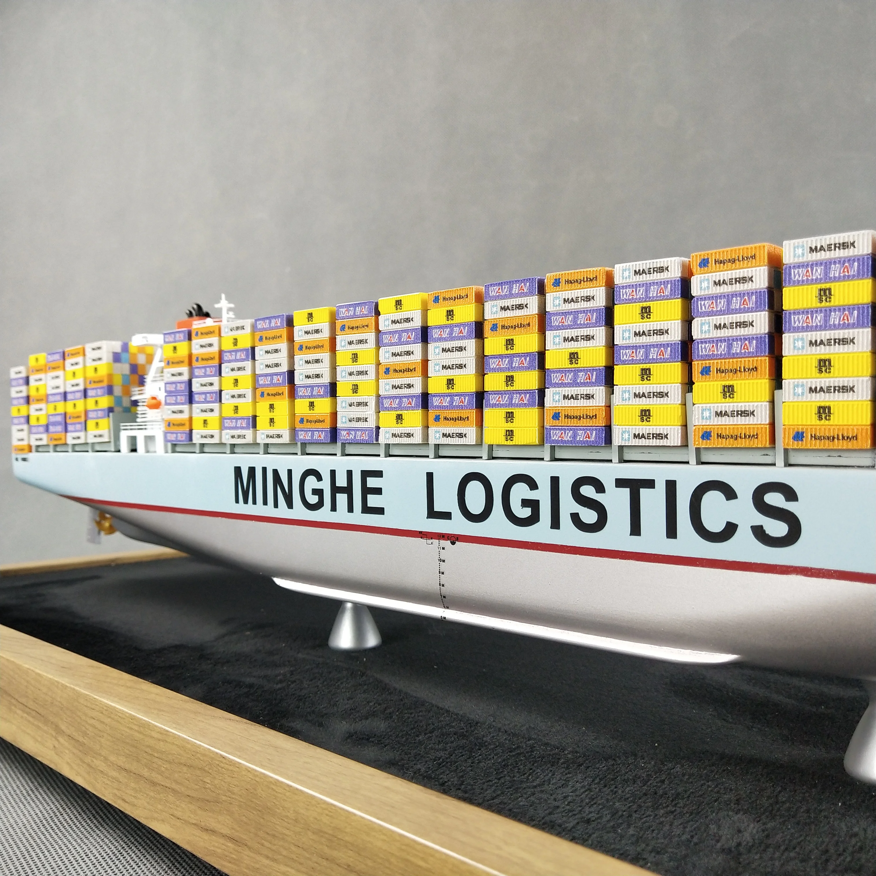 【A】O.A.S Customized 65cm Container Ship Model Factory Freight Forwarder & Shipping Agent Gift Hobby Display Case