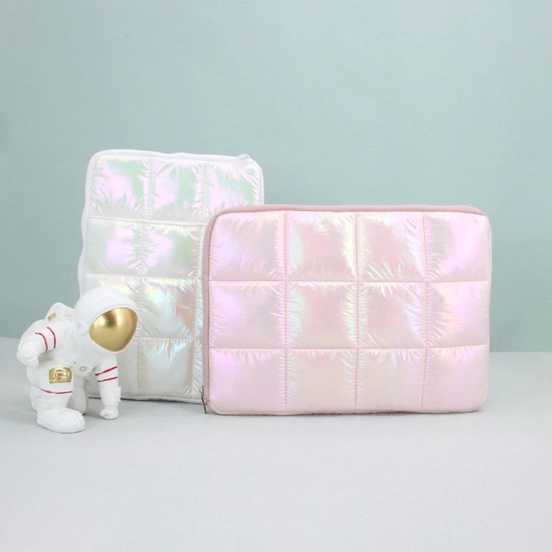 Tilpassede, modne, stilfaste rosa quiltede støtdempende beskyttelseslommer til PC – vesker og cover
