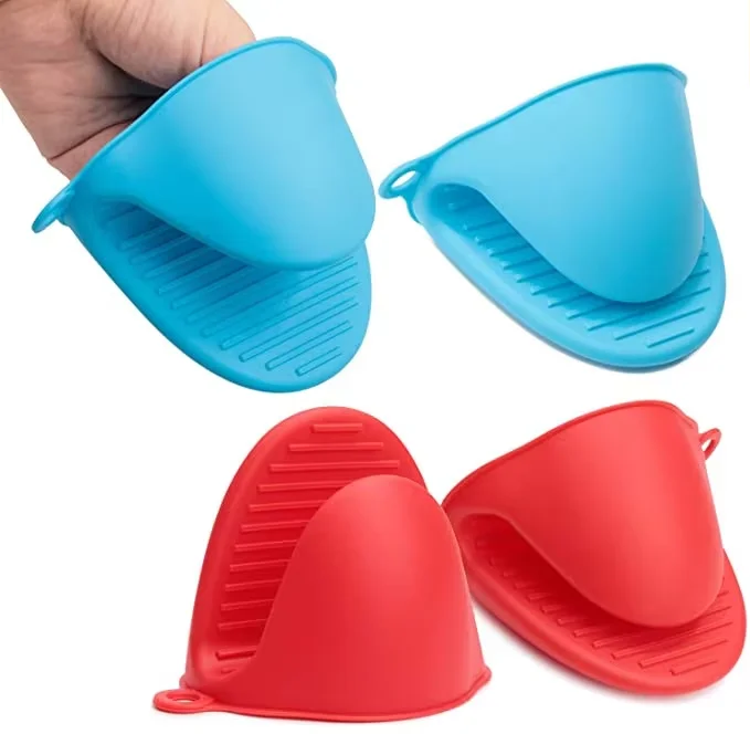 Cooking Baking Kitchen Gadget Microwave Oven Silicone Printed Heat Resistant Oven Mitts Anti Scalding Pot Lid Holders Sets Bowl