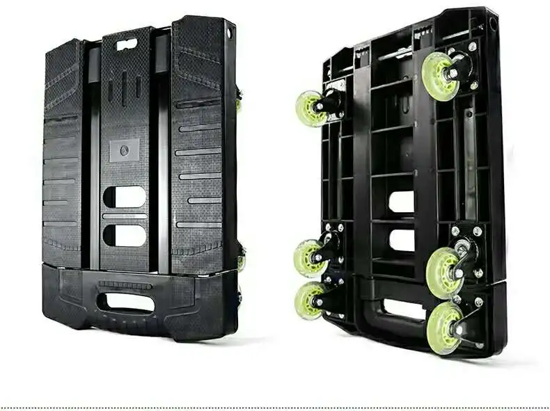 Compact Heavy Duty Platform Lightweight Portable Flatbed 6 Wheel Dolly Folding Shopping Luggage Hand Trolley Cart Truck