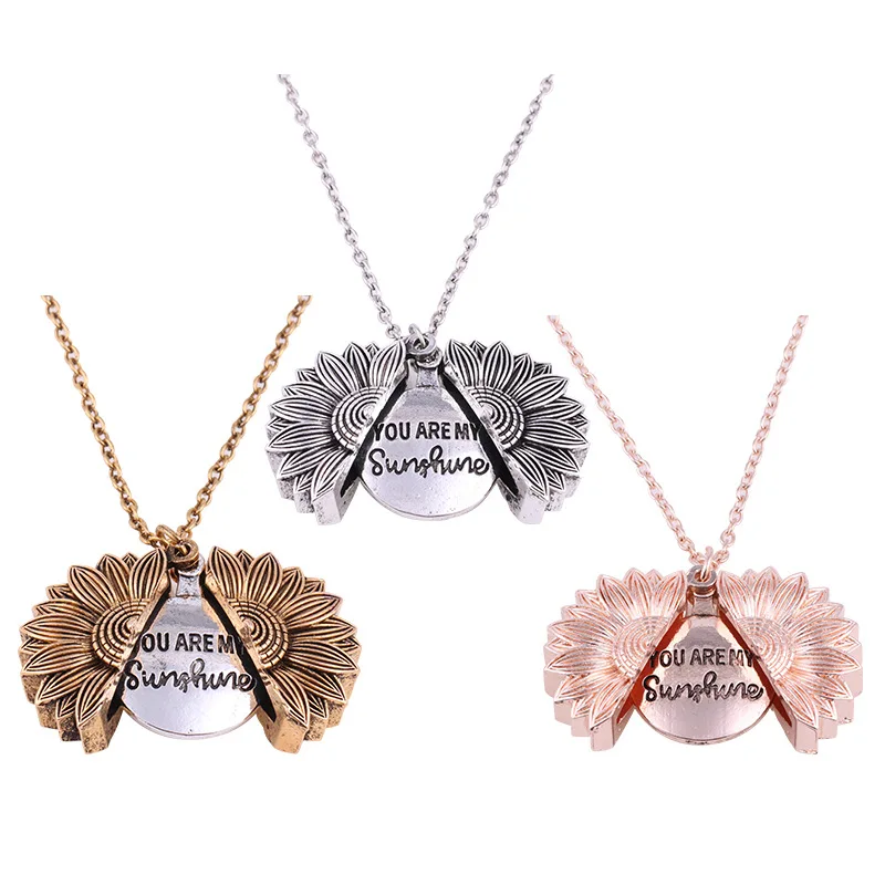 you are my sunshine rose gold necklace