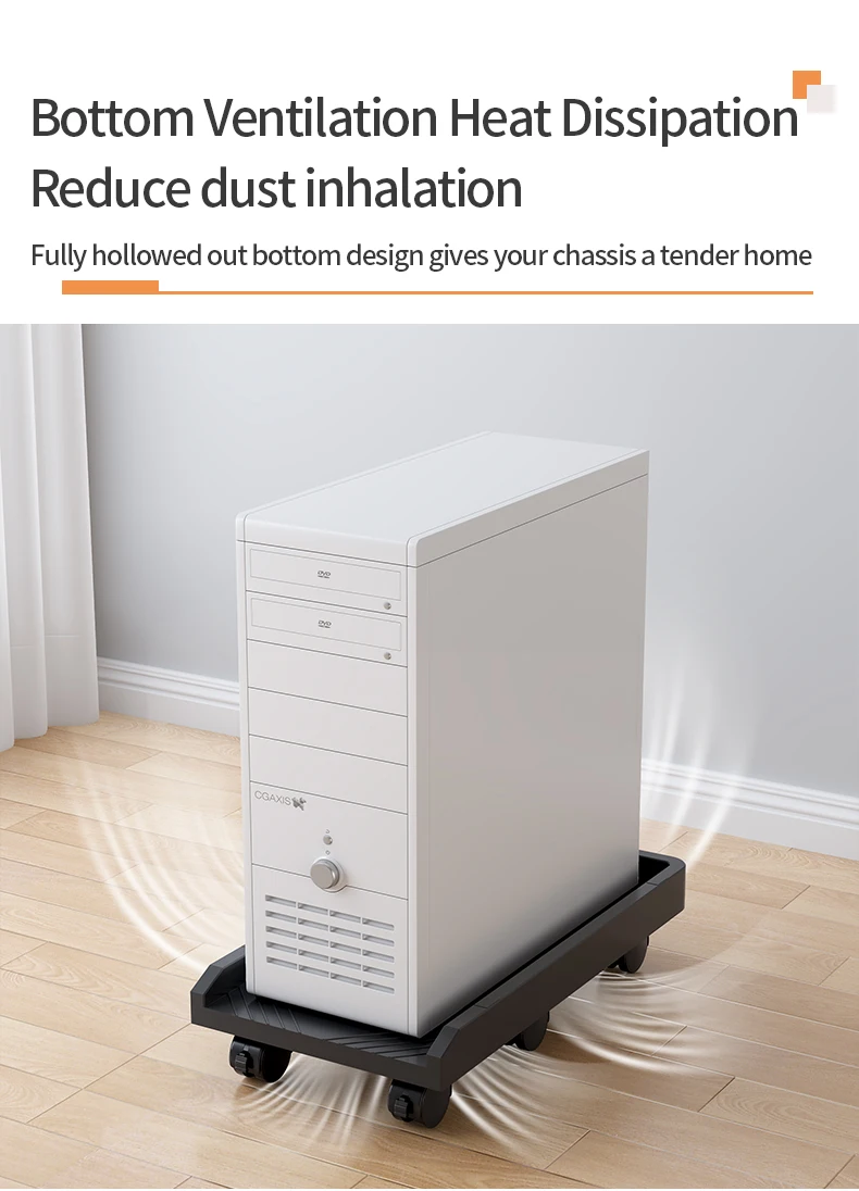 Caster Computer Computer Host Holder | 360° Rotating Casters, Stackable Feature & Heat ...