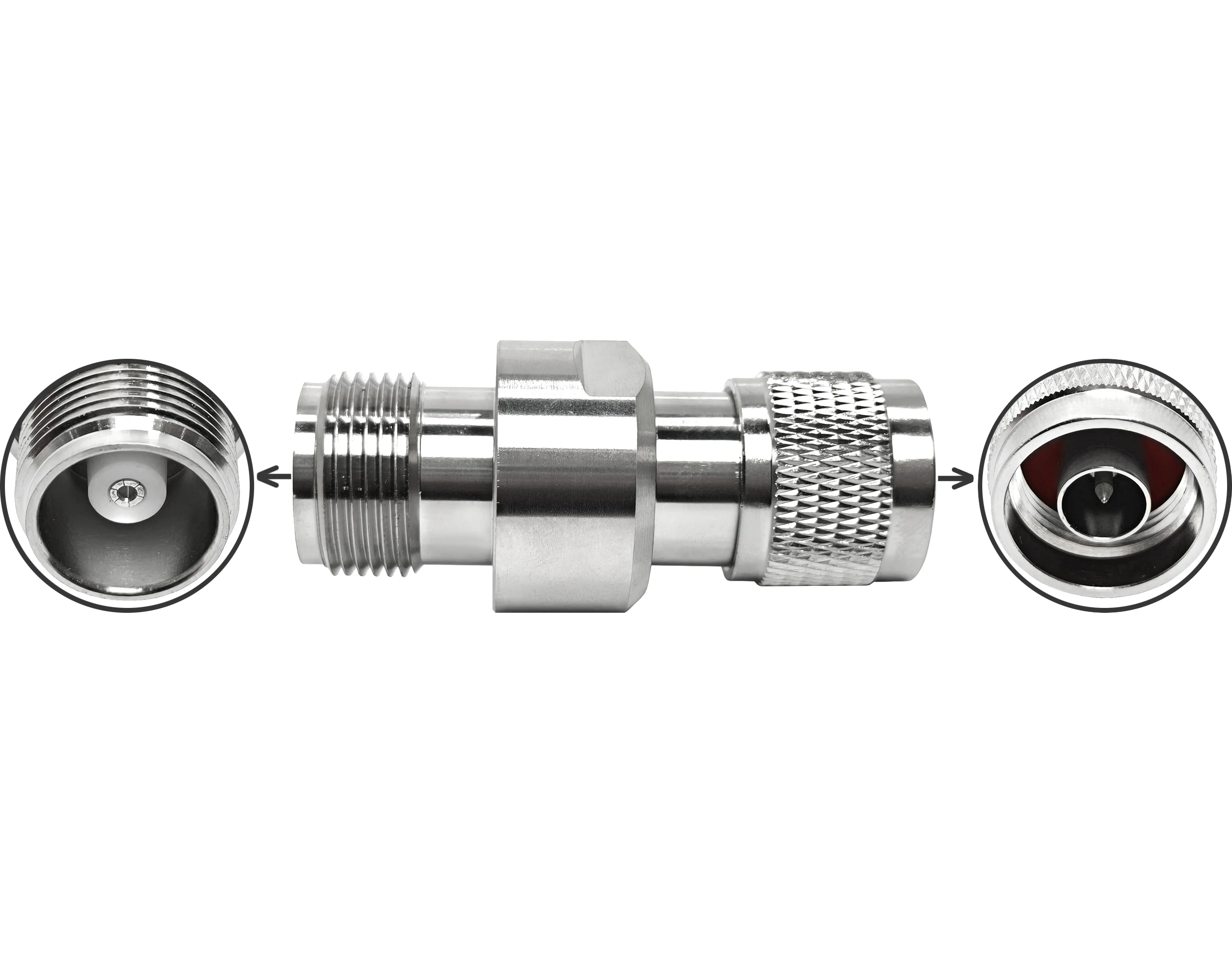 RF Connector High Voltage Coaxial Cable Connector HN Female to N Male Plug Silver Connector Adapter