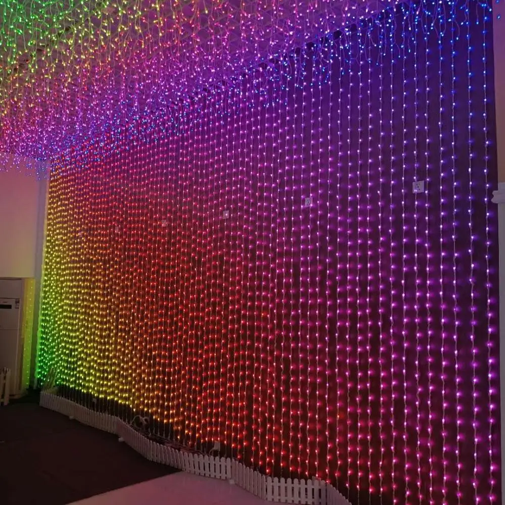 DIY DMX 512 Animated RGB Programable Curtain Light Led Smart Christmas Lights