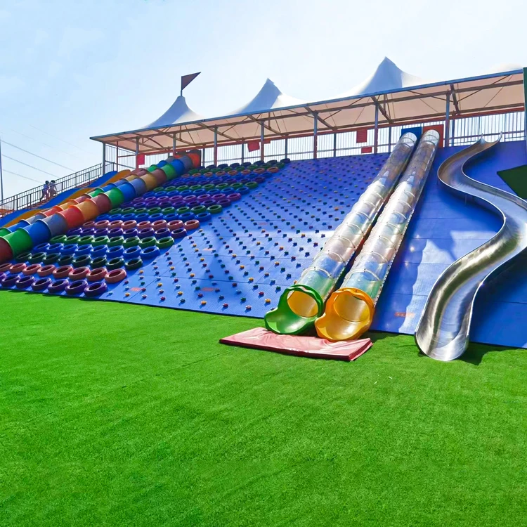 New Design Popular Rainbow Dry Snow Slide Amusement Park Fun Rides For Children And Kids To Have