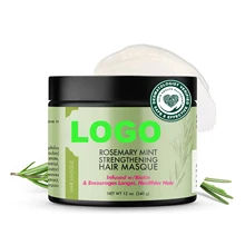Private Label Organics 12 oz Cream Hair Mask Rosemary Mint Strengthening Deep Conditioning Treatment for Damaged Hair Honey