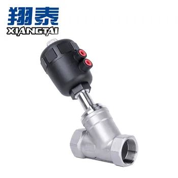 Valve Supplier  Plastic Head Threaded 304 316 Stainless Steel Y-Fitting Pneumatic Angle Seat Valves