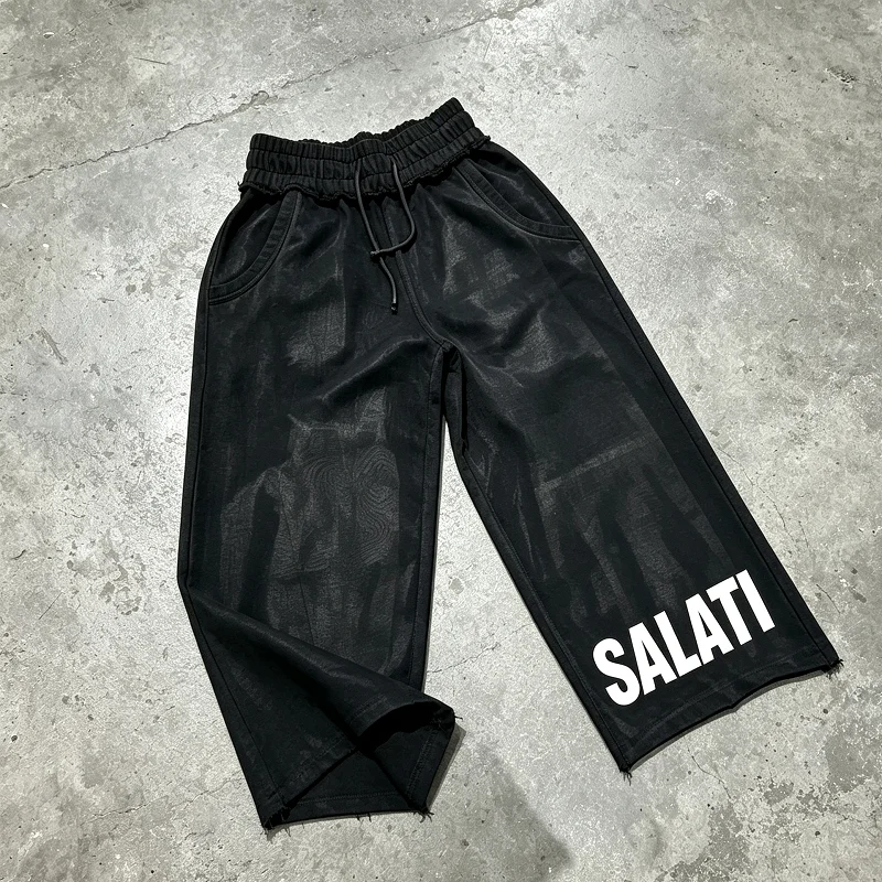 Custom Oversized Knitted Canvas Shorts Streetwear Long Seven Point Loose Summer Outdoor Sport Casual Bottoms Men Waterproof gallery 7