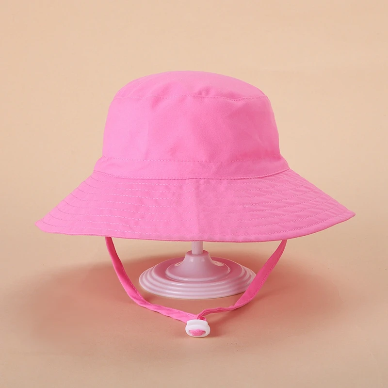 Summer Bulk New Design Adjustable Colorful Toddler Fisherman Sun Hat Plain Polyester Cotton Baby Children Kids Bucket Hat