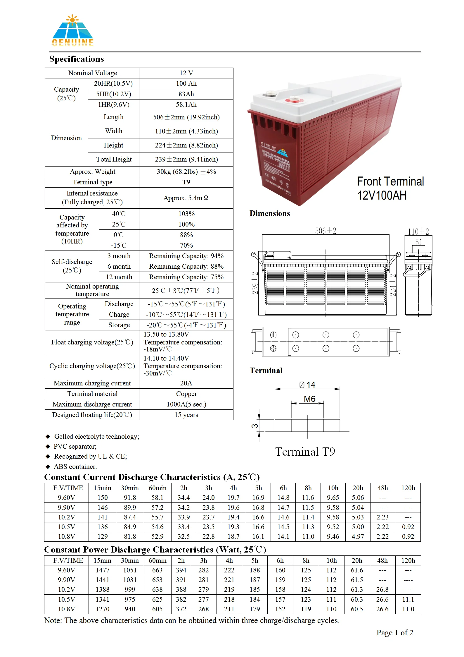 Europe Standard 12v100ah Deep Cycle Lead Acid Inverter Gel Agm Ups ...