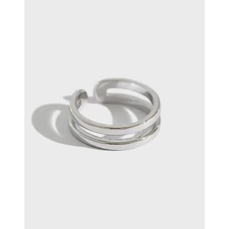 Trendy Gift Party Daily Women Silver Jewelry Rhodium Plated Plain Ring(图6)