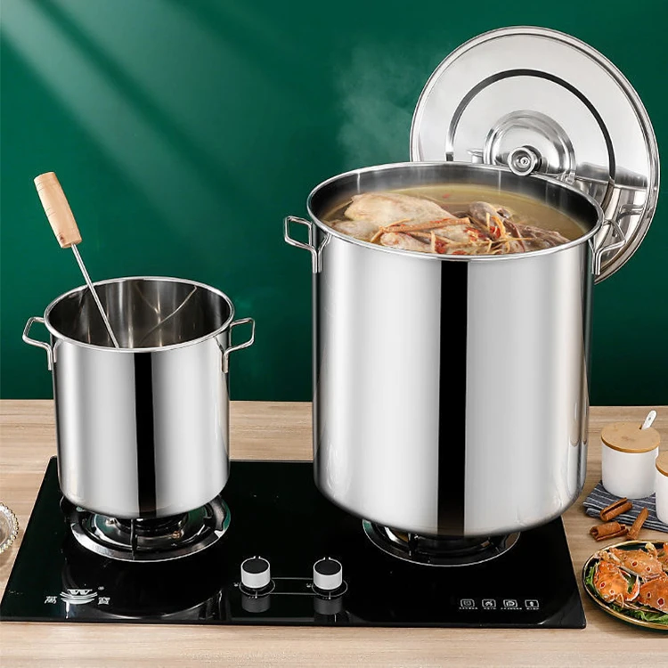 Современная Подающая Промышленная большая кастрюля из нержавеющей стали, 3 уровня, кастрюля для супа и стока, стильный набор кастрюль для приготовления пищи, контейнер для подогрева супа