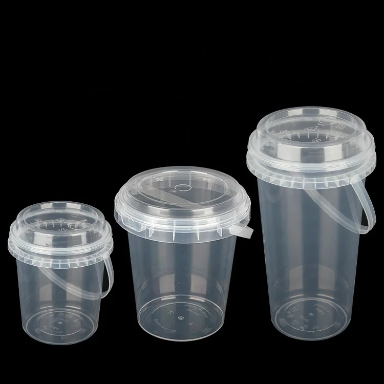 32oz fruit juice plastic Boba Plastic cup with lid and handle large capacity Hard PP drinking cups supplier