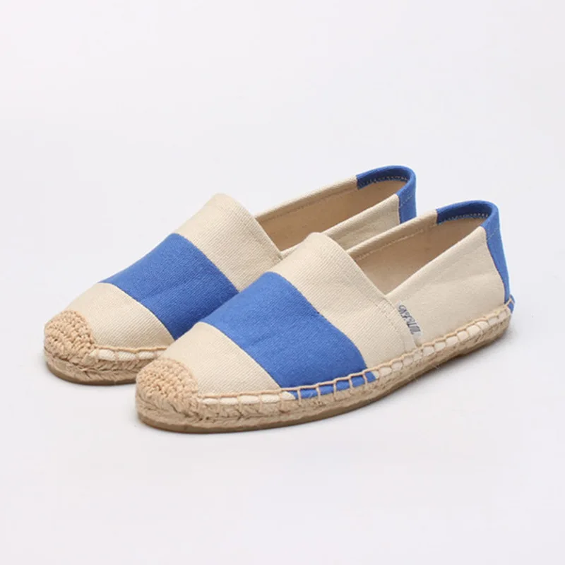 Customizable Comfortable Women's Canvas Flats Summer Espadrilles with Hemp Rope Casual Slip-On Shoes for Ladies