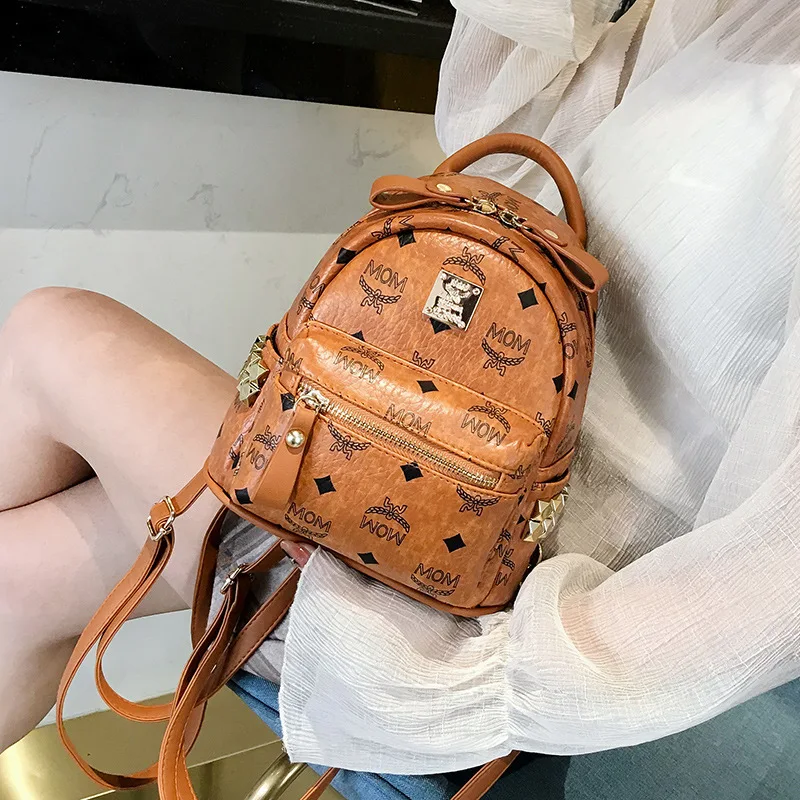 Wholesale Newest style fashion custom women pu girl pink letter mom designer  mini backpack purse From m.