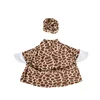 Coffee-colored leopard-print bathrobe