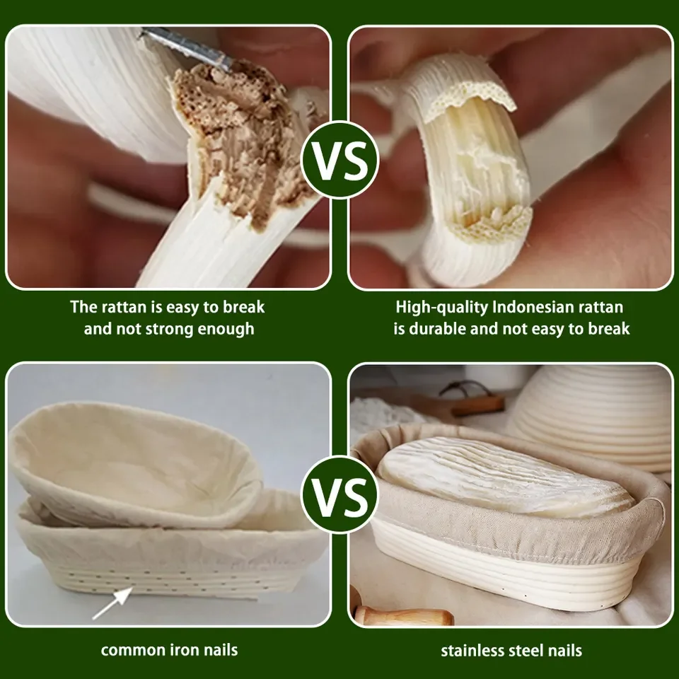 Superbaking Bread Proofing Basket Set Round 9" Sourdough Proofing