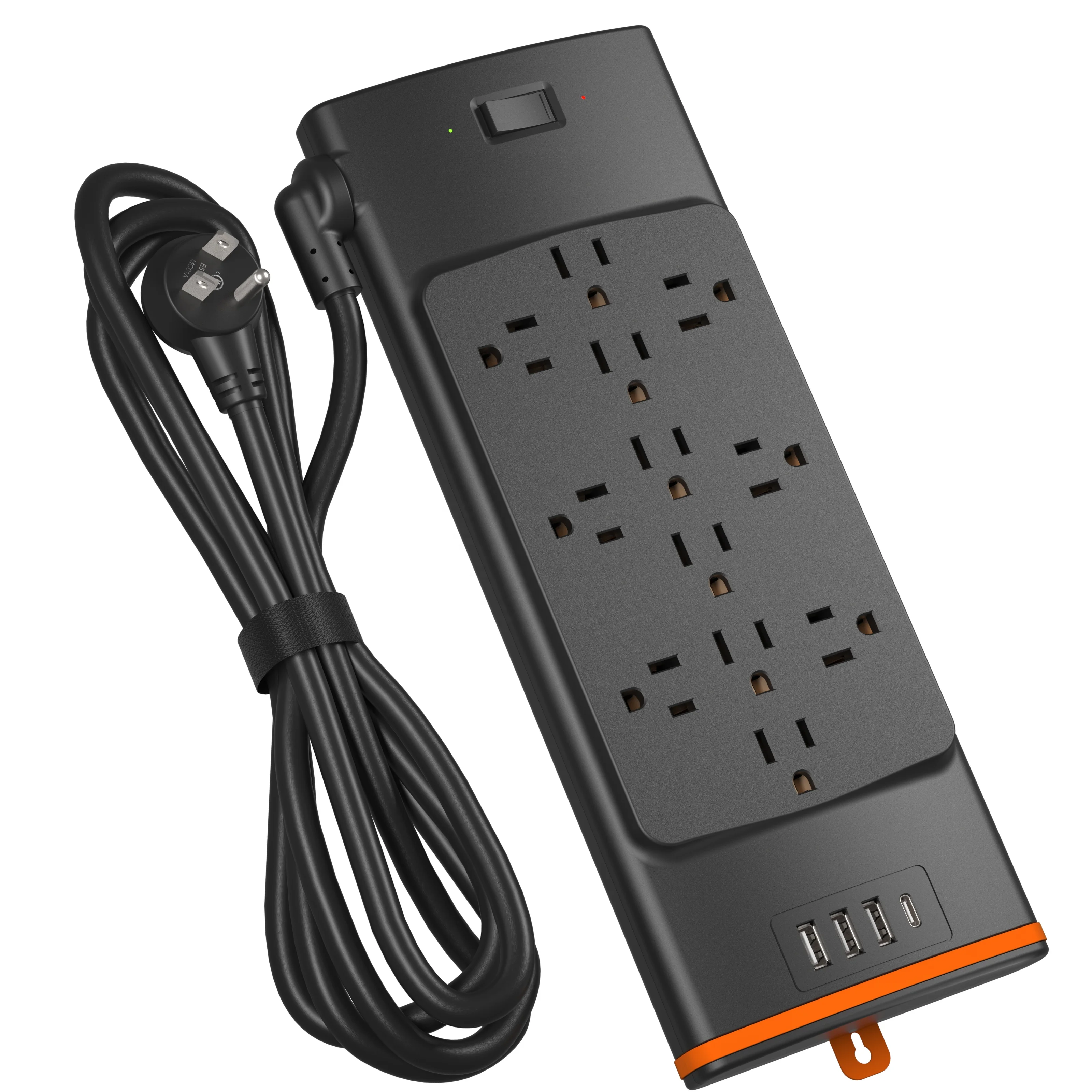 Us 12 Ac Outlet 2700 Joule Power Strip Multi Plug Extension Board With
