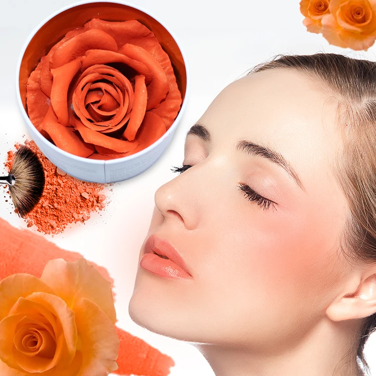 Фирменная торговая марка маленькие лепестки Хайлайтер для щек румяна долговечные мерцающие блестящие 3D Румяна