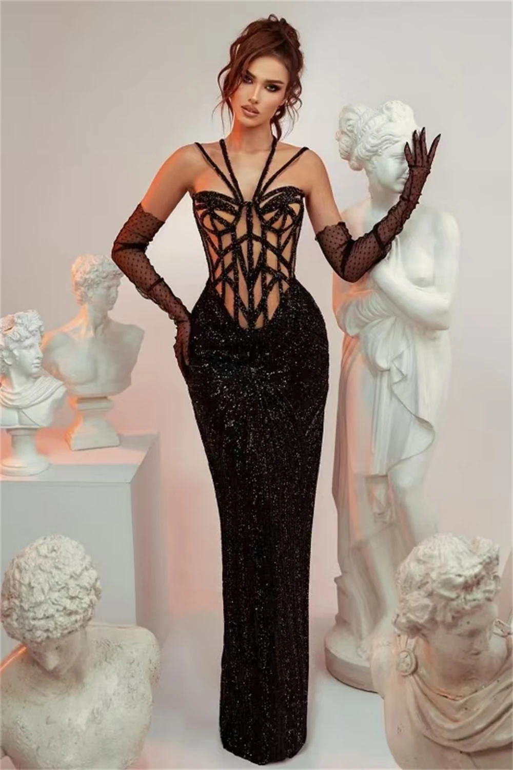 Ladies Clothes Club Factory Party Wear Designer Gown Night Dress