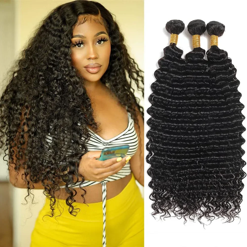 Brasiliani Remy Capelli Ondulati Profondi 30 32 Pollici Offerta Estensioni 100% Naturali_voghion.com