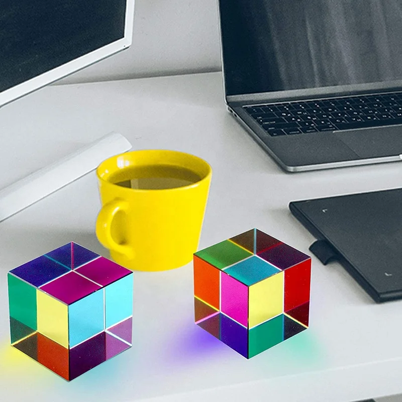 50mm Acrylic Colorful Cube Mixing Color Cube Acrylic square Cube Prism for Kids Gift Toy