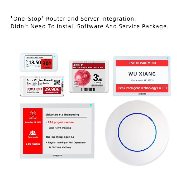 ESL Sample Electronic Shelf Label Demo Kit"One-Stop"Router&Server Integration System Price Tag Demo Kit RFID Supermarket Shelf factory