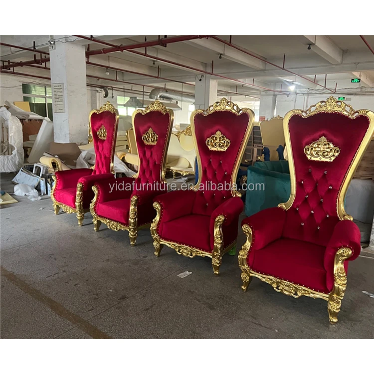 Wholesale White Wedding Wooden Throne Chair King And Queen Throne