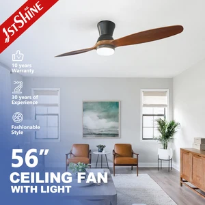 1stshine Ceiling Fan Smart Remote Control 6 Speeds Adjustable Soft Wind Natural Wooden Ceiling Fan with Light