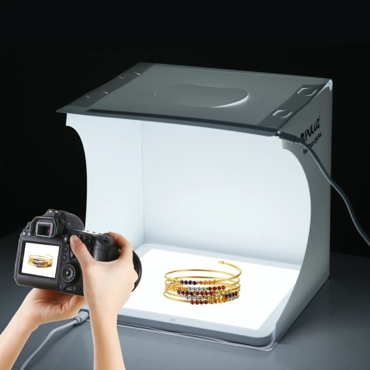 PULUZ 600LM 20 cm LED Photography Shadowless Bottom Light Lamp Panel Dimmable for Photo Studio Shoot Tent Box
