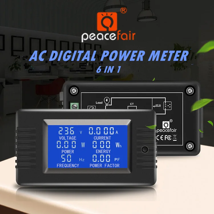 Pzem022 6in1 Single Phase Volt Amp Frequency Ac Current Voltage Meter