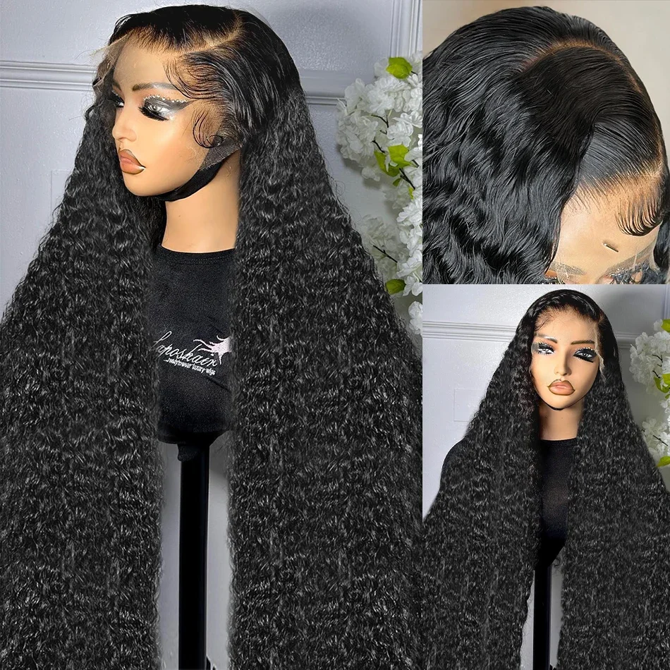 250 % Dichte, lockere, tief gewellte Lace-Frontal-Perücke, brasilianisches Remy-Echthaar, lockige Lace-Front-Perücke für Frauen_voghion.com