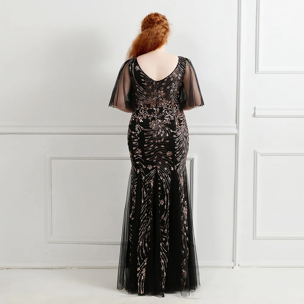 laura plus evening dresses Plus Size Empire Waist Chiffon Maxi Dress with Long Lantern Sleeves   Ever-Pretty Plus