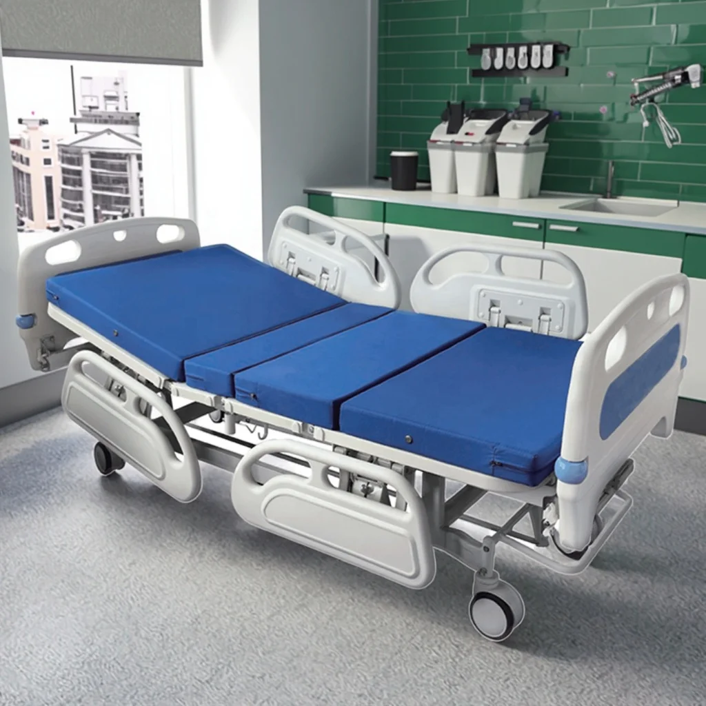 Sample Available - Adjustable Manual Hospital Patient Bed with PP Guardrails Multi-Function Foldable Care Bed 2