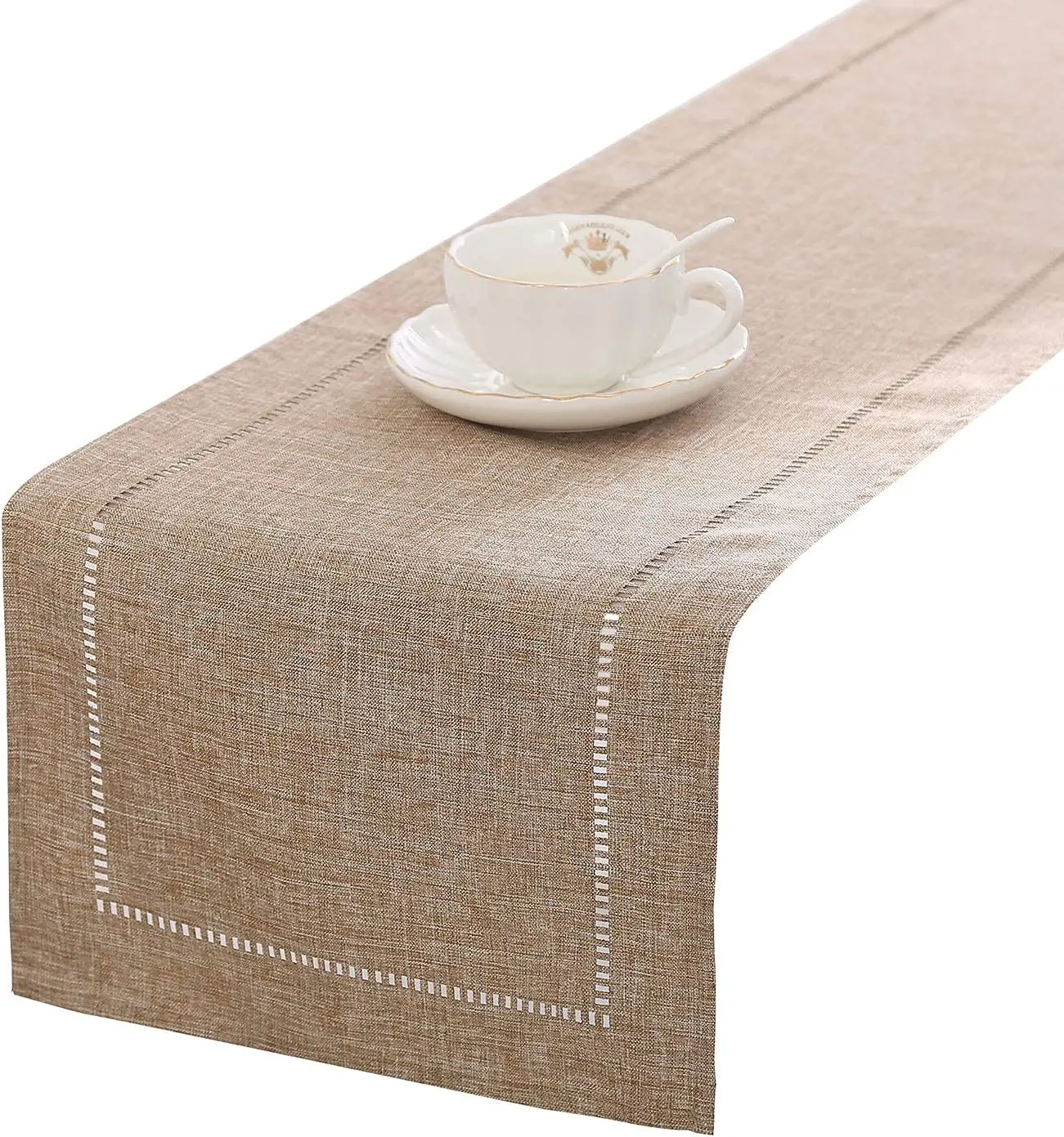 Luxury Cotton Linen Table Runner Decoration Delicate Hollow Pattern