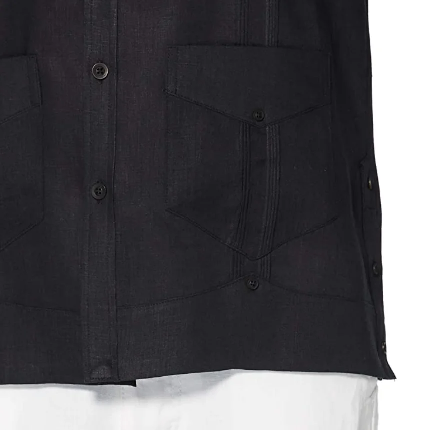 Cuba Vera Heren 100% Linnen Vier-pocket Lange Mouw Button Down
