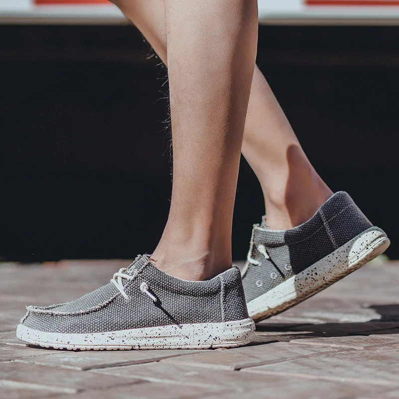 Новинка 2021 Стильная мужская повседневная прогулочная обувь холщовые