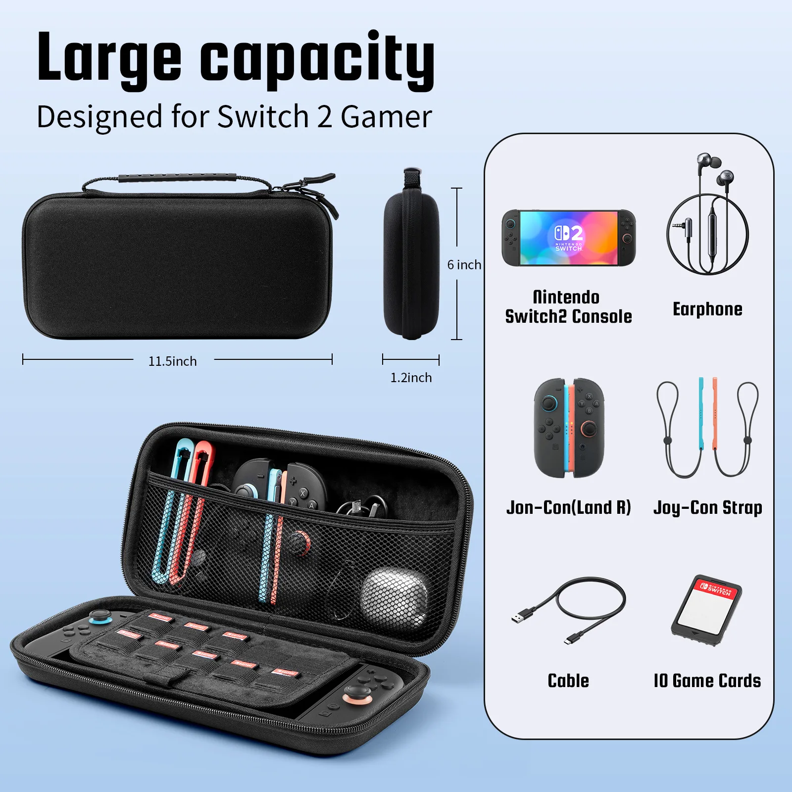 product laudtec custom travel case game console storage bag eva handbag ns accessory protection bag for nintendo switch 2 new 2025-3