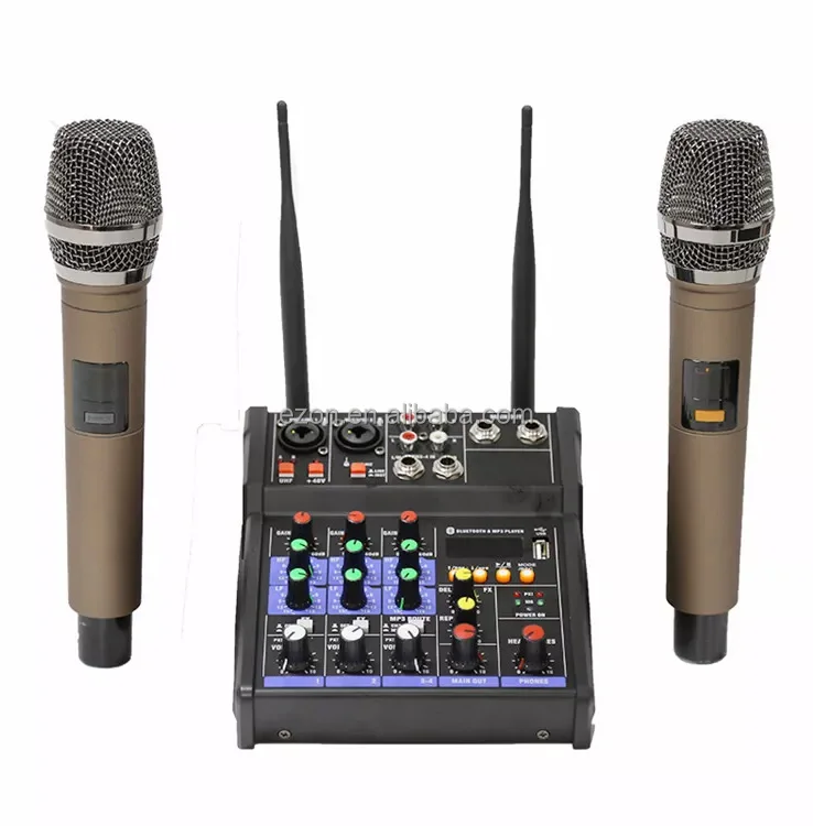 Audio Mixer Console With Microphone/portable Mini 4 Channel Mixer Dj Controller/4 Channel