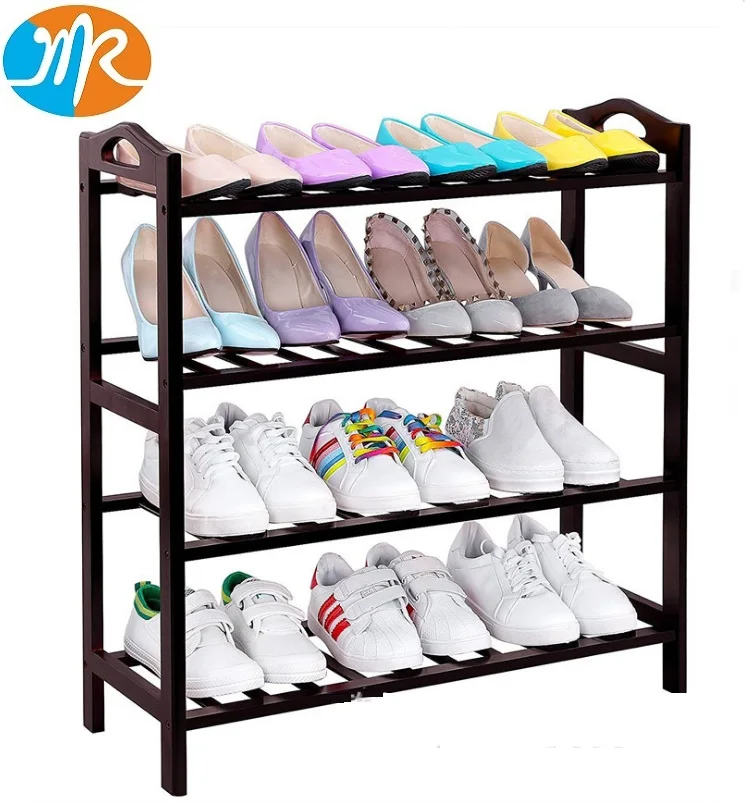 Деревянная бамбуковая стойка для хранения обуви простой