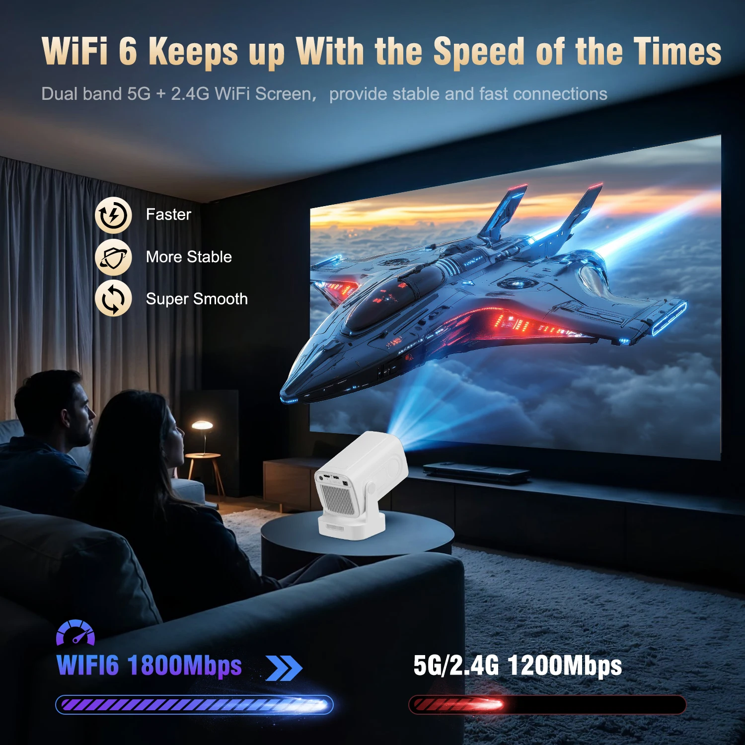 【新品・未使用】Magcubic HY310 ミニプロジェクター 4Kサポート Magcubic HY310 Mini Portable Projector - Air Mouse & Voice