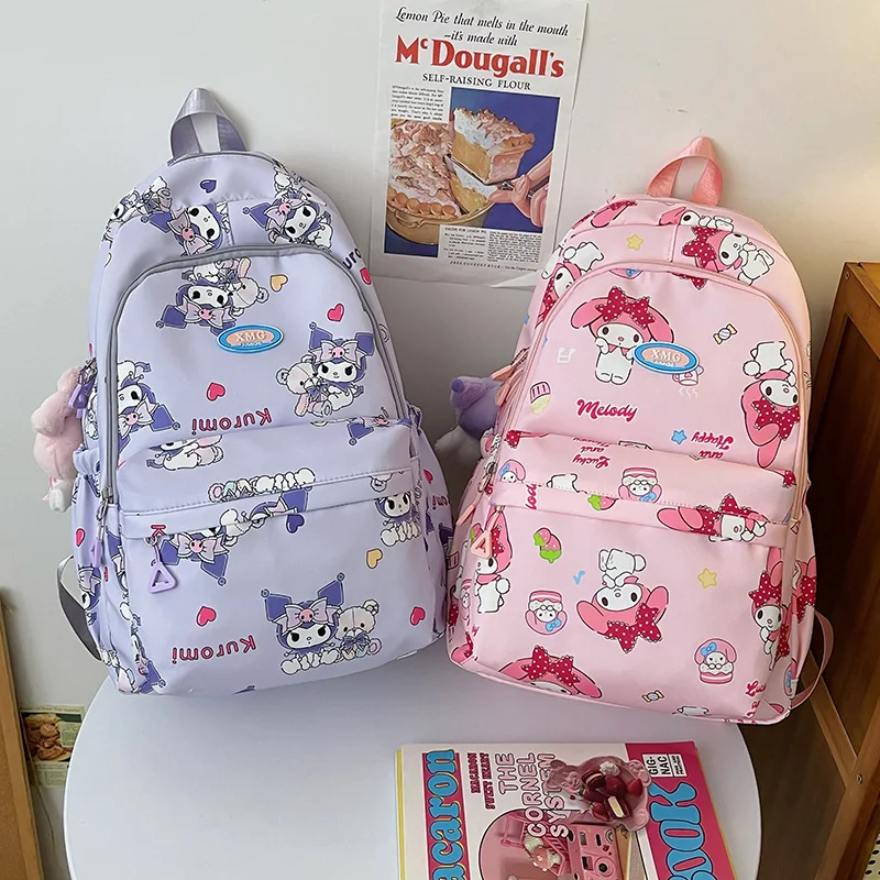 Newstar Kuromi Full Print Cute Backpack,Cartoon Lightweight Backpack