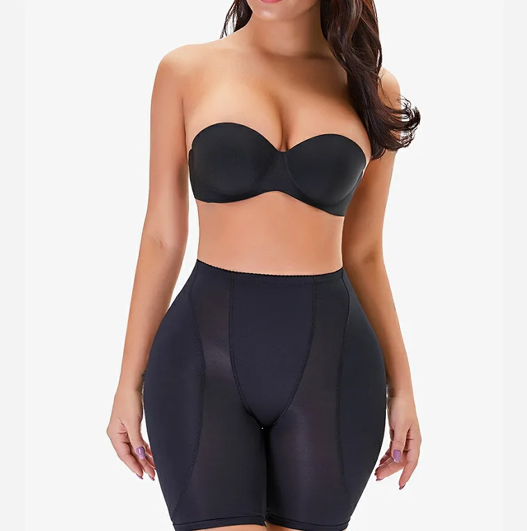 BIMEI One-piece Seamless 3D Butt Lifter Padded Panties Hip Enhancer  Underwear Control Briefs,Black,L