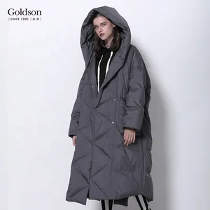 Oversize Hooded Winter Jacket for Women High Quality Plaid Down Coats Detachable Waterproof Feature Casual Pocket Decoration